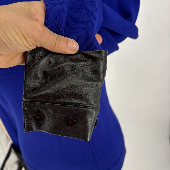 Alilly Women’s Merino Wool Blend Collared Long Sleeve Top Small Blue Pullover - Picture 5 of 12